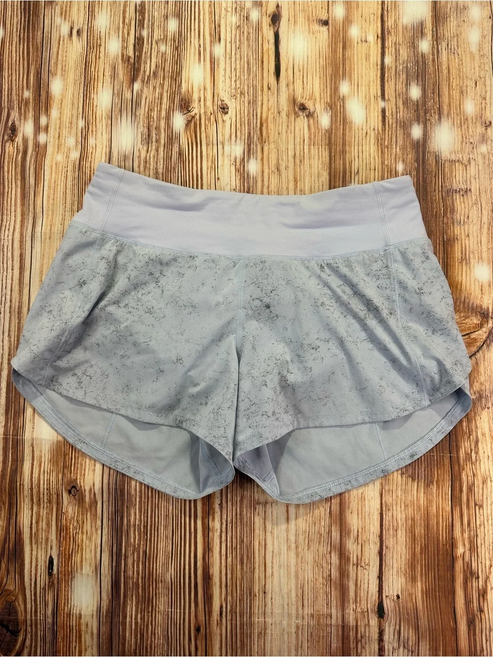 LULULEMON SPEED UP MR MID RISE LINED SHORT Size  6 GRAVEL DUST PASTEL BLUE - Picture 8 of 14